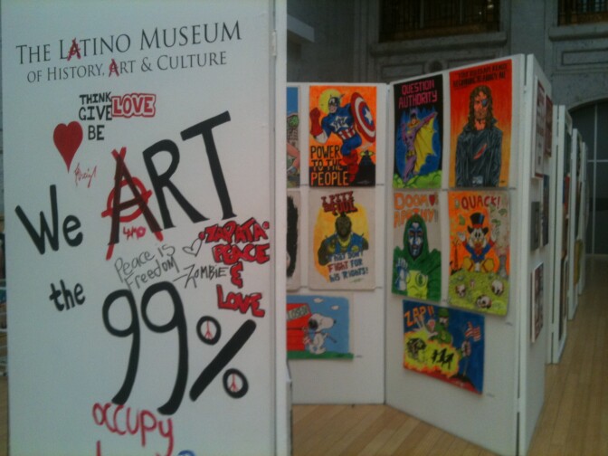 The Latino Museum exhibit in the lobby of the L.A. Theater Center.