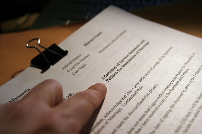 Divorce papers. Every year, more than 60,000 women lose all health coverage within six months of having a divorce.