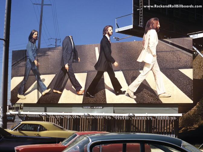 Beatles billboard for album Abbey Road on the Sunset Strip in West Hollywood.