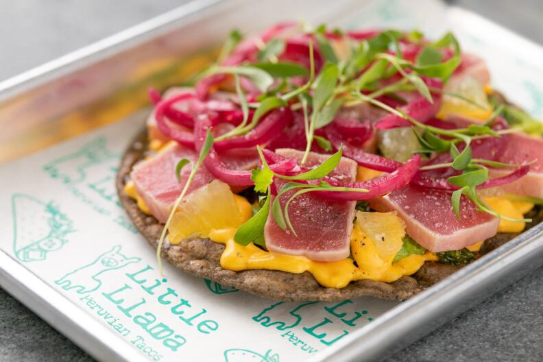 seared ahi tostada