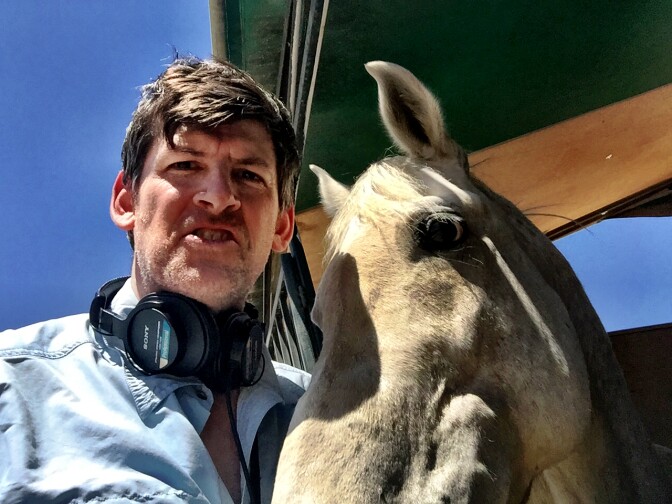 Off-Ramp host John Rabe at the Hansen Dam Equestrian Center.