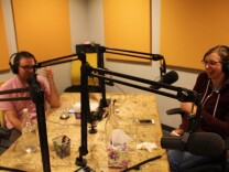 A taping of the podcast "With Special Guest Lauren Lapkus." Left to right: Joe Wengert, Lauren Lapkus.