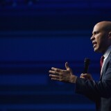 LAS VEGAS, NEVADA - NOVEMBER 17:  Democratic presidential candidate, U.S. Sen. Cory Booker (D-NJ) speaks during the Nevada Democrats' "First in the West" event at Bellagio Resort & Casino on November 17, 2019 in Las Vegas, Nevada. The Nevada Democratic presidential caucuses is scheduled for February 22, 2020.  (Photo by David Becker/Getty Images)
