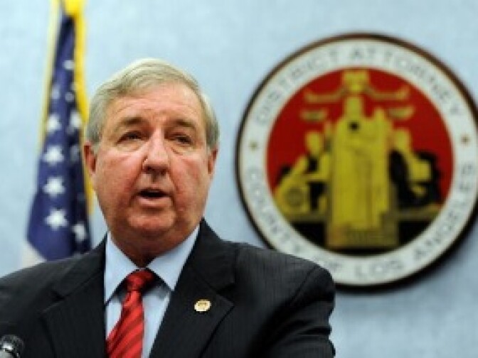 Los Angeles District Attorney Steve Cooley speaks in Los Angeles. 