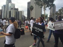 Student, parents and community organizers protest for more resources for students failing to meeting new graduation requirements.
