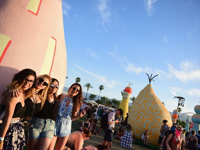 INDIO, CA - APRIL 15:  Festivalgoers attend day 2 of the 2017 Coachella Valley Music & Arts Festival Weekend 1 at the Empire Polo Club on April 15, 2017 in Indio, California.  (Photo by Emma McIntyre/Getty Images for Coachella)