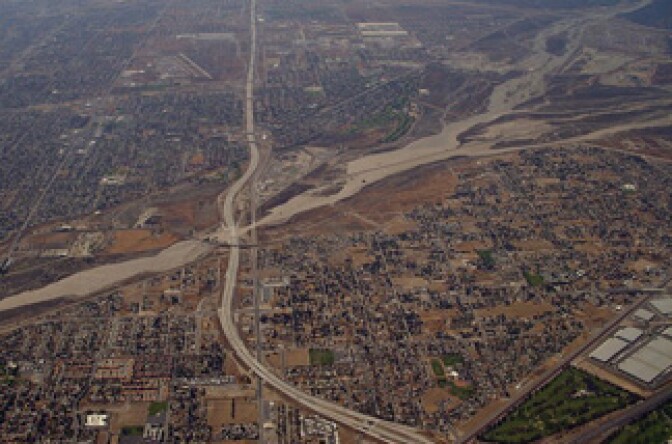 An arial photo of the Inland Empire in Southern California.