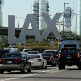 LOS ANGELES, CA - NOVEMBER 23:  Travelers are stopped at a security check point at Los Angeles International Airport on November 23, 2011 in Los Angeles, California. Orbitz named LAX as the nation's busiest airport for 2011 Thanksgiving travel.  (Photo by Kevork Djansezian/Getty Images)