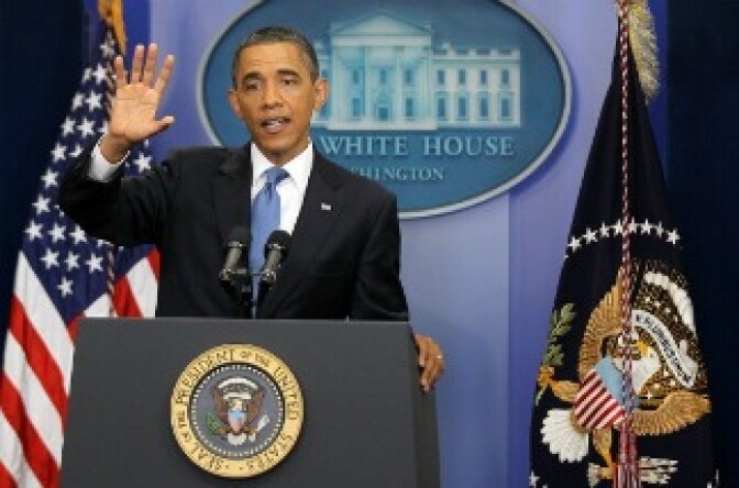 U.S. President Barack Obama holds a news conference at the Brady Press Briefing Room at the White House July 11, 2011 in Washington, DC.