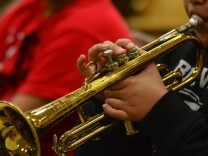 Most of the instruments the elementary school students bring to their once-a-week class are provided by LAUSD.