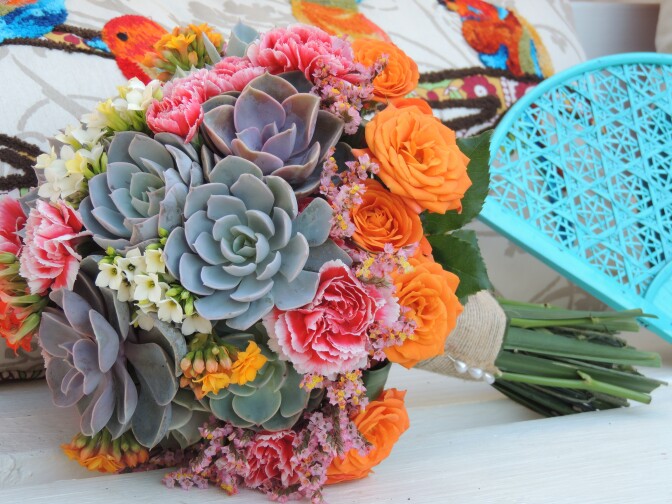 A succulent bouquet from Succulently Urban, the San Diego-based business created by Marialuisa Kaprielian.
