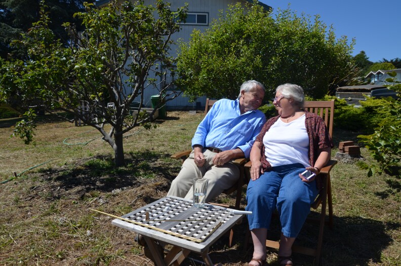 Karen Ashley and Dick Tippett after giving a dowsing demonstration. 