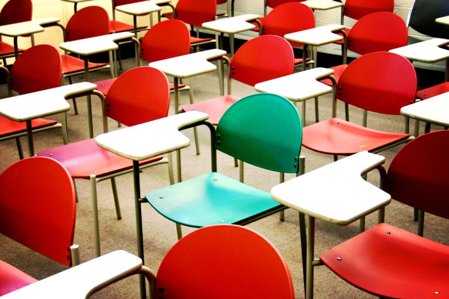 File: School desks. 