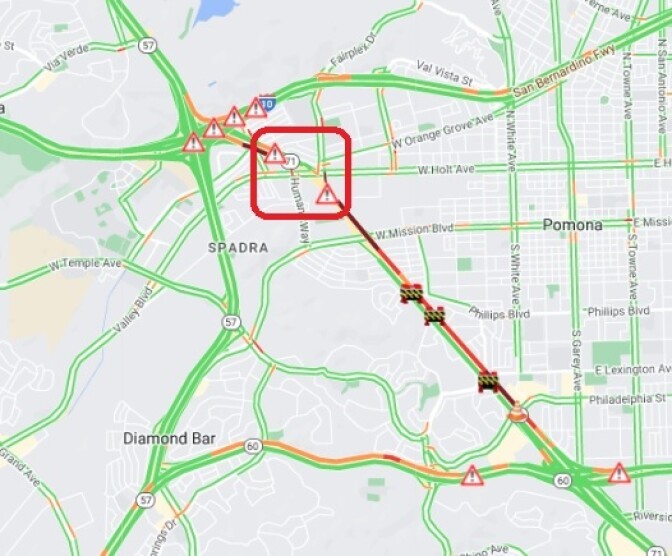 A map shows where the repairs for SR-71 are taking place. 