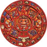 A Mayan calendar. Only one ancient Mayan text references 2012 -- and not in a negative context. 
