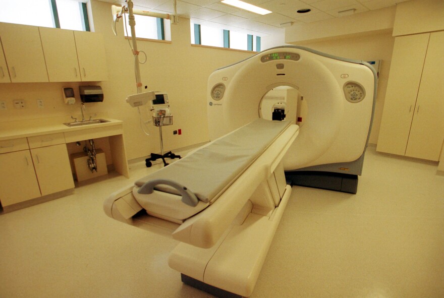 A high-speed Cat Scan at the newly-opened Berenson Emergency Department at Beth Israel Deaconess Medical Center sits empty July 16, 2001 in Boston, Massachusetts.
