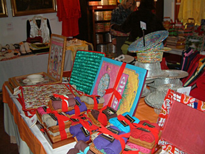 Bags are made from recycled materials at the Spiral Foundation sale.