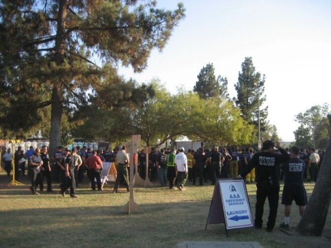 Fire briefing at Hansen Dam command post for the Station Fire (8/31/2009)
