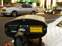 A "License Plate Reader" or LPR, one of two mounted on the trunk of a Metropolotian Police Department(MPD) is seen on a police car in Washington, DC, December 1, 2011. It works silently in the backround automatically recording automobile license plates that drive by and then rapidly checks a computer database of stolen or wanted cars. Hundreds of MPD police cars have the cameras forming a virtual net looking for stolen vehicles.       AFP Photo/Paul J. Richards (Photo credit should read PAUL J. RICHARDS/AFP/Getty Images)