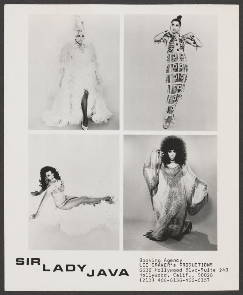 A promotional photo split into a quadrant of images of a woman dressed in 60's nightclub fashion.