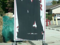 This photo is one of the mobile billboards taken on a street in the San Fernando Valley within in the last few weeks.