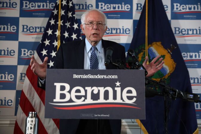 BURLINGTON, VERMONT - MARCH 04: Democratic presidential candidate Sen. Bernie Sanders (I-VT) speaks to members of the media during a news briefing at his campaign office March 4, 2020 in Burlington, Vermont. Sen. Sanders discussed various topics including the differences between his and former Vice President Joe Biden’s agenda, after Biden’s victories on Super Tuesday. (Photo by Alex Wong/Getty Images)