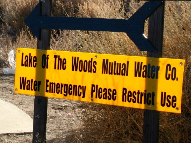 The Lake of the Woods Mutual Water Company is one of 17 communities that state health officials are worried will run out of water within 90 days. 