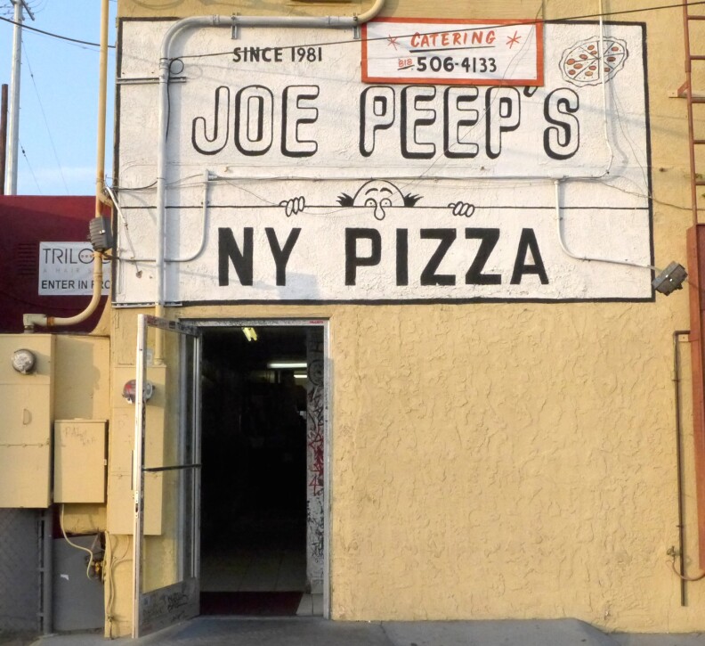 Joe Peeps NY Pizza shop in North Hollywood.