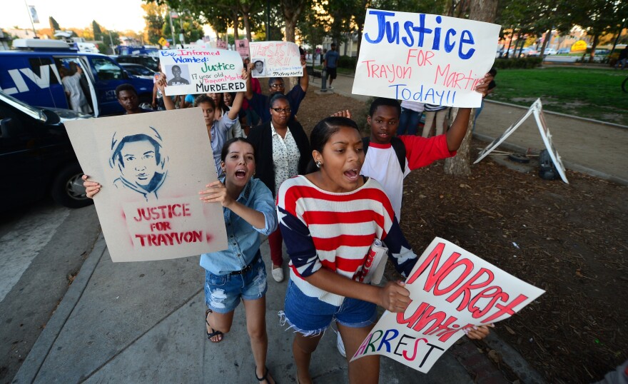 Demonstrators took the streets in Los Angeles in the aftermath of George Zimmerman's acquittal. 