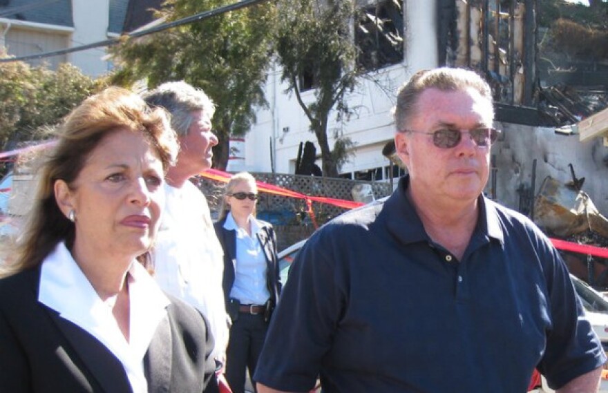 Congresswoman Jackie Speier and San Bruno Mayor Jim Ruane at the explosion site.