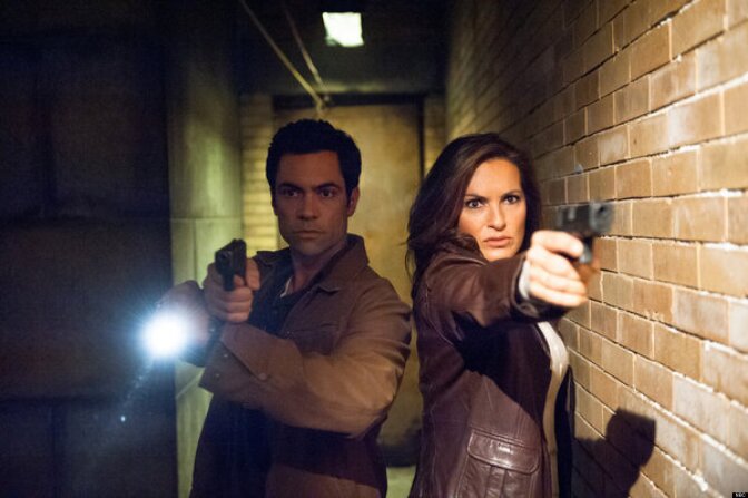 LAW & ORDER: SPECIAL VICTIMS UNIT --  Episode 1405 -- Pictured: (l-r) Danny Pino as Detective Nick Amaro, Mariska Hargitay as Det. Olivia Benson -- (Photo by: Michael Parmelee/NBC)