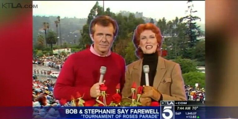 Stephanie Edwards and Bob Eubanks began hosting the Tournament of Roses Parade in 1982 and will host their final parade on New Year's Day 2016. 