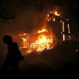 A home is consumed by fire during the Thomas fire on December 7, 2017 in Ojai, California.