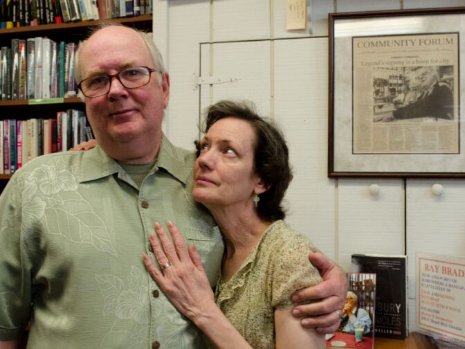 Together in Mystery & Imagination Bookstore in Glendale, CA, owners Malcolm and Christine Bell remember their friend, Ray Bradbury, and how he touched both their personal life as well as the world around them.
