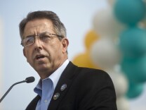 Covered California Executive Director Peter Lee speaks during a press conference on Friday, Nov. 15, 2014 at Grand Park kicking off Covered California's second open enrollment period. The event was part of a statewide bus tour that stopped in more than 20 cities to raise awareness about enrollment.