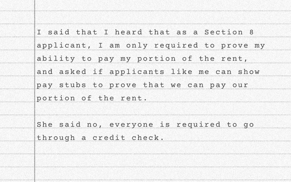 An illustration of lined paper with text