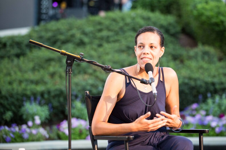 Shana Redmond, author of "Anthem: Social Movements and the Sound of Solidarity in the African Diaspora" in conversation at Grand Performances' Aftershocks 