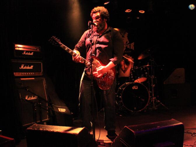 Eddie Solis of hardcore punk power duo It’s Casual performing at the Viper Room in Los Angeles. 