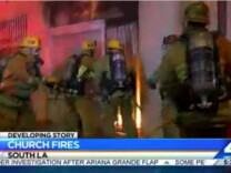 Two church fires broke out in South Los Angeles overnight less than two miles apart. 