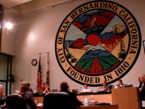 San Bernardino city council caps a 3-hour budget hearing by grimly approving authorization for Chapter 9 bankruptcy protection. 