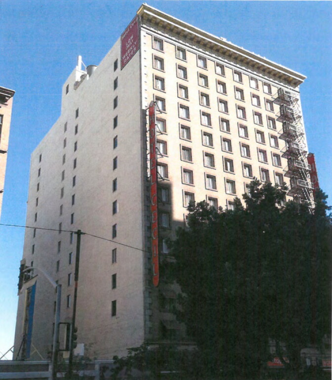 The Hotel Cecil in downtown Los Angeles.