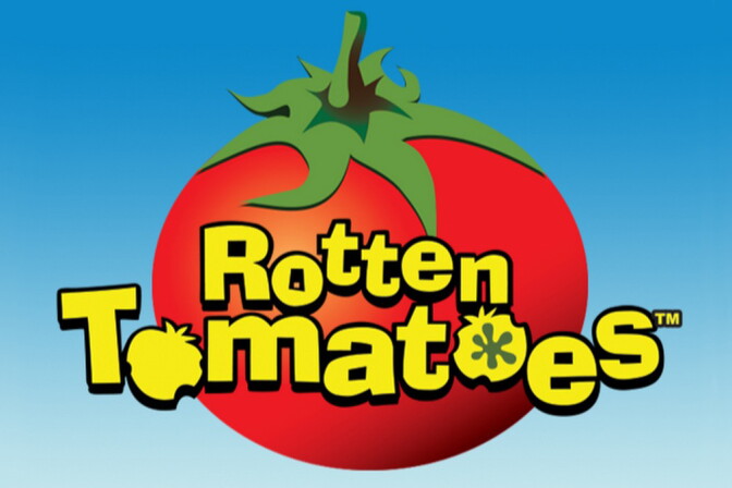 Logo for the Rotten Tomatoes movie review aggregation site. 