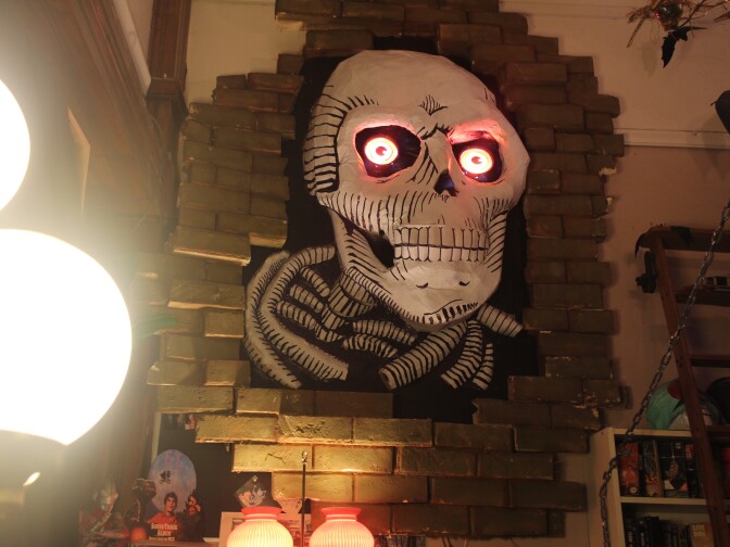 Cardboard skull at L.A. artist Calder Greenwood's studio.