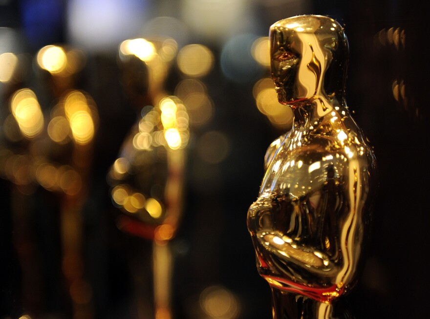 File: Overview of Oscar statues on display at "Meet the Oscars" at the Time Warner Center on Feb. 25, 2010 in New York City.