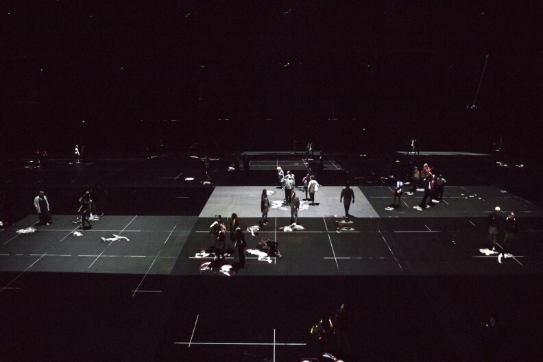 Visitors walk through the 'Hansel & Gretel' exhibit at the Park Avenue Armory.
