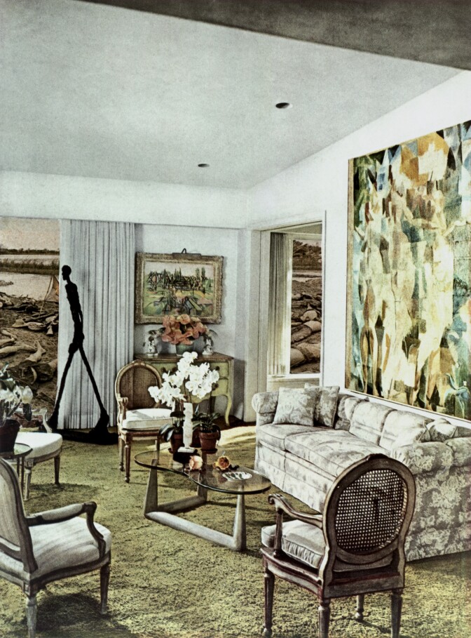 House Beautiful: Giacometti, from the series "House Beautiful: Bringing the War Home," c. 1967–1972. The Museum of Modern Art, New York. Committee on Photography and The Modern Women’s Fund. Digital Image © The Museum of Modern Art/Licensed by SCALA / Art Resource, NY Artwork © Martha Rosler, courtesy of the artist and Mitchell-Innes & Nash, NY