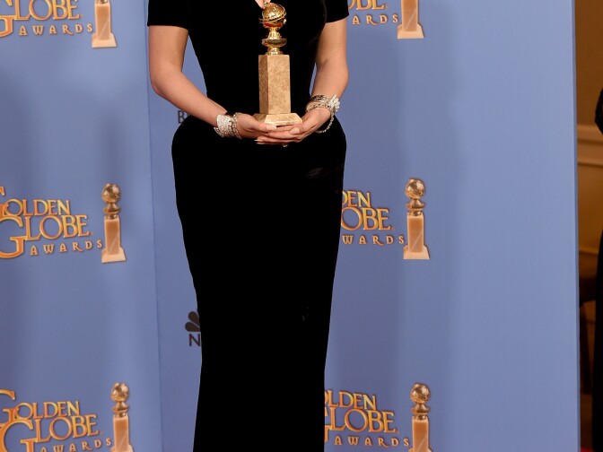 BEVERLY HILLS, CA - JANUARY 10:  Actress/singer Lady Gaga, winner of Best Performance in a Miniseries or Television Film for 'American Horror Story: Hotel,' poses in the press room during the 73rd Annual Golden Globe Awards held at the Beverly Hilton Hotel on January 10, 2016 in Beverly Hills, California.  (Photo by Kevin Winter/Getty Images)