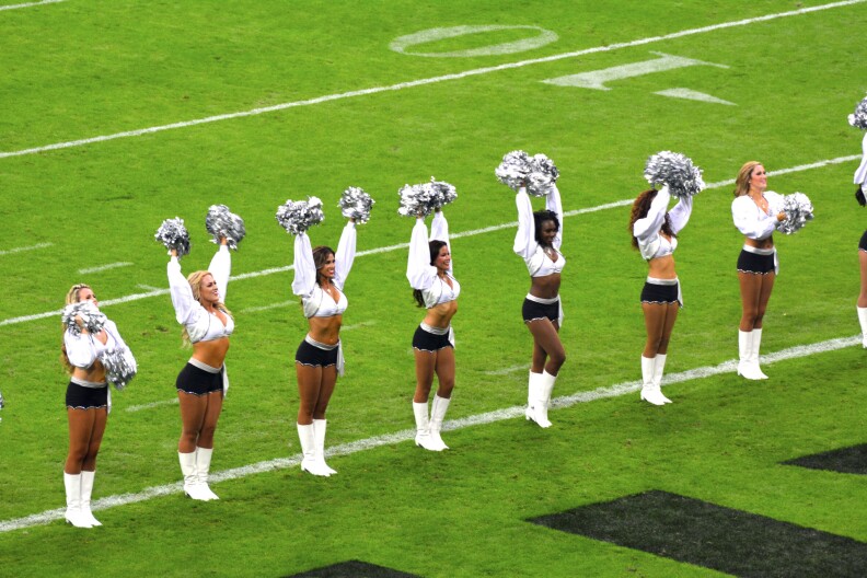 Oakland Raiderettes at Wembley Stadium on September 28, 2014