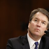 Then Supreme Court nominee Judge Brett Kavanaugh speaks at the Senate Judiciary Committee on Capitol Hill September 27, 2018 in Washington, DC