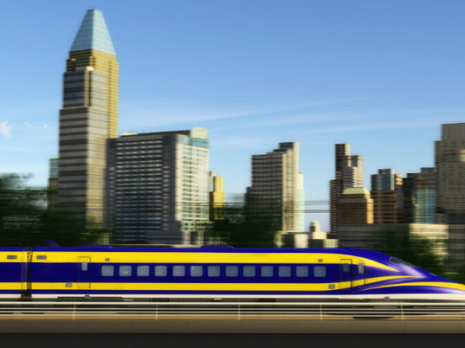 Conceptual photo of high-speed rail project. 


